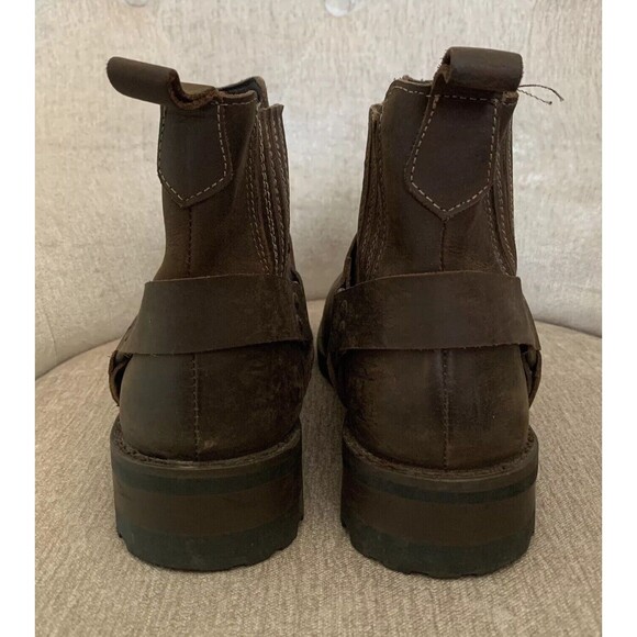 GBX Leather Boots Sz 7.5 Brown Harness Moto Boots Riding Ankle Boots Mens 42452 - Picture 4 of 9